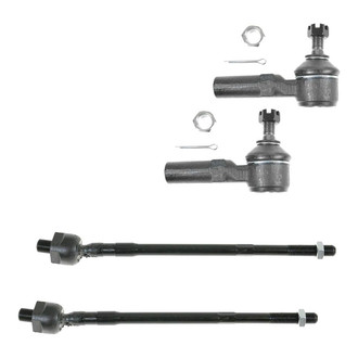 TRQ® - Front Driver and Passenger Side Inner and Outer Steering Tie Rod End Kit