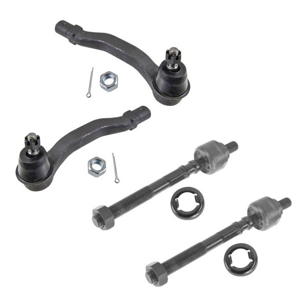 TRQ® - Front Driver and Passenger Side Inner and Outer Steering Tie Rod End Kit