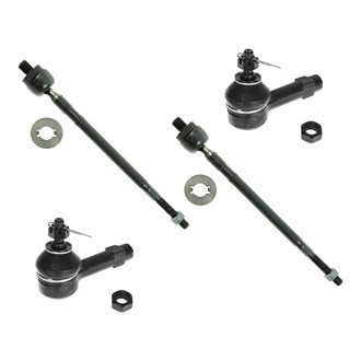 TRQ® - Front Driver and Passenger Side Inner and Outer Steering Tie Rod End Kit
