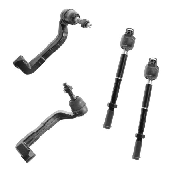 TRQ® - Front Driver and Passenger Side Inner and Outer Steering Tie Rod End Kit
