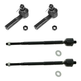 TRQ® - Front Driver and Passenger Side Inner and Outer Steering Tie Rod End Kit