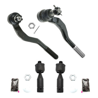 TRQ® - Front Driver and Passenger Side Inner and Outer Steering Tie Rod End Kit