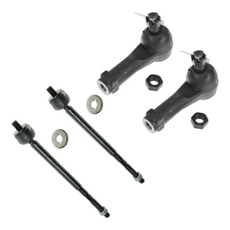 TRQ® - Front Driver and Passenger Side Inner and Outer Steering Tie Rod End Kit