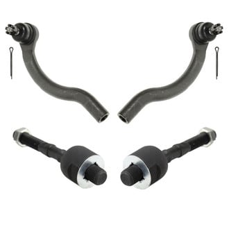 TRQ® - Front Driver and Passenger Side Inner and Outer Steering Tie Rod End Kit
