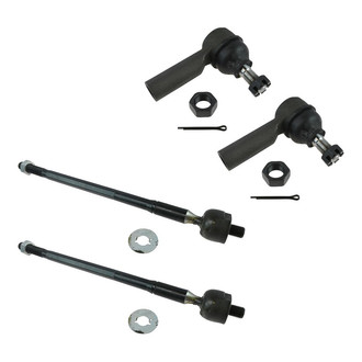 TRQ® - Front Driver and Passenger Side Inner and Outer Steering Tie Rod End Kit