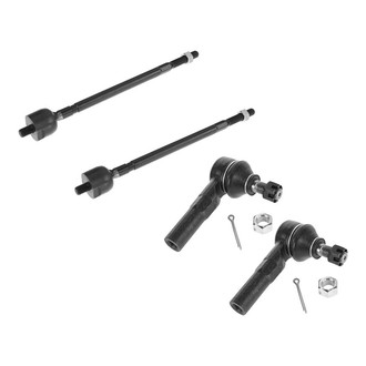 TRQ® - Front Driver and Passenger Side Inner and Outer Steering Tie Rod End Kit