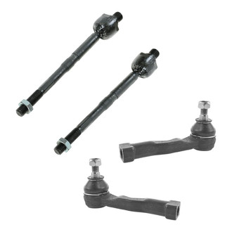 TRQ® - Front Driver and Passenger Side Inner and Outer Steering Tie Rod End Kit
