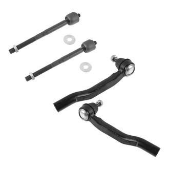 TRQ® - Front Driver and Passenger Side Inner and Outer Steering Tie Rod End Kit