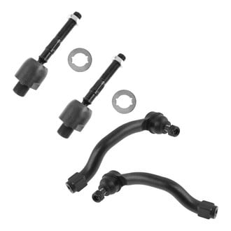 TRQ® - Front Driver and Passenger Side Inner and Outer Steering Tie Rod End Kit