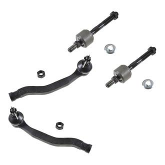 TRQ® - Front Driver and Passenger Side Inner and Outer Steering Tie Rod End Kit