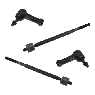 TRQ® - Front Driver and Passenger Side Inner and Outer Steering Tie Rod End Kit