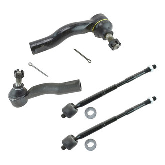 TRQ® - Front Driver and Passenger Side Inner and Outer Steering Tie Rod End Kit