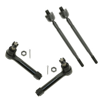 TRQ® - Front Driver and Passenger Side Inner and Outer Steering Tie Rod End Kit