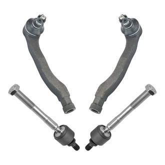 TRQ® - Front Driver and Passenger Side Inner and Outer Steering Tie Rod End Kit