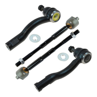 TRQ® - Front Driver and Passenger Side Inner and Outer Steering Tie Rod End Kit
