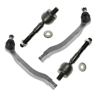 TRQ® - Front Driver and Passenger Side Inner and Outer Steering Tie Rod End Kit