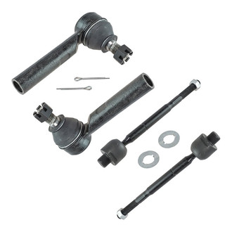 TRQ® - Front Driver and Passenger Side Inner and Outer Steering Tie Rod End Kit