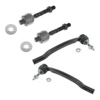 TRQ® - Front Driver and Passenger Side Inner and Outer Steering Tie Rod End Kit
