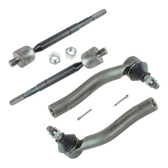 TRQ® - Front Driver and Passenger Side Inner and Outer Steering Tie Rod End Kit