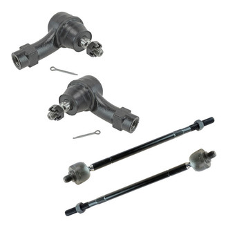 TRQ® - Front Driver and Passenger Side Inner and Outer Steering Tie Rod End Kit