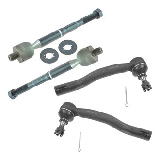 TRQ® - Front Driver and Passenger Side Inner and Outer Steering Tie Rod End Kit