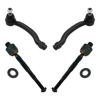TRQ® - Front Driver and Passenger Side Inner and Outer Steering Tie Rod End Kit