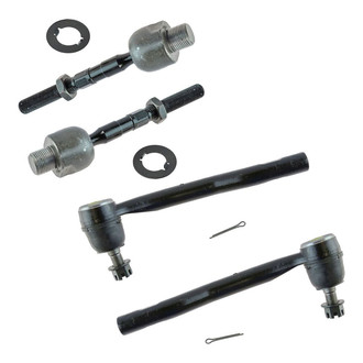 TRQ® - Front Driver and Passenger Side Inner and Outer Steering Tie Rod End Kit
