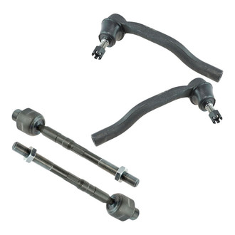 TRQ® - Front Driver and Passenger Side Inner and Outer Steering Tie Rod End Kit