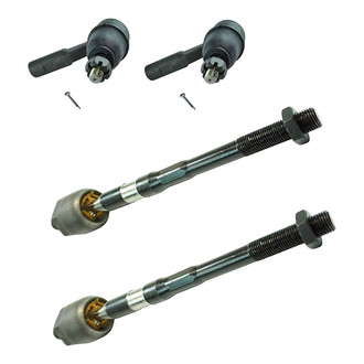 TRQ® - Front Driver and Passenger Side Inner and Outer Steering Tie Rod End Kit