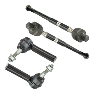 TRQ® - Front Driver and Passenger Side Inner and Outer Steering Tie Rod End Kit