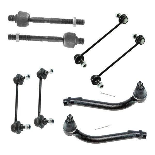 TRQ® - Front and Rear Steering Tie Rods and Suspension Kit