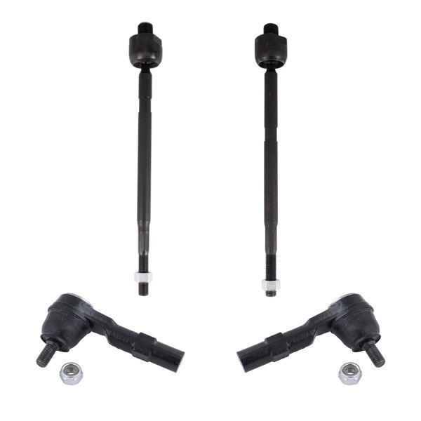 TRQ® - Front Driver and Passenger Side Inner and Outer Steering Tie Rod End Kit