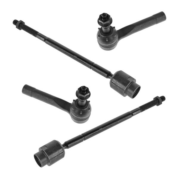 TRQ® - Front Driver and Passenger Side Inner and Outer Steering Tie Rod End Kit