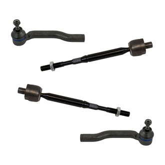 TRQ® - Front Driver and Passenger Side Inner and Outer Steering Tie Rod End Kit