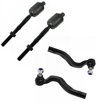 TRQ® - Front Driver and Passenger Side Inner and Outer 4-Piece Tie Rod Set