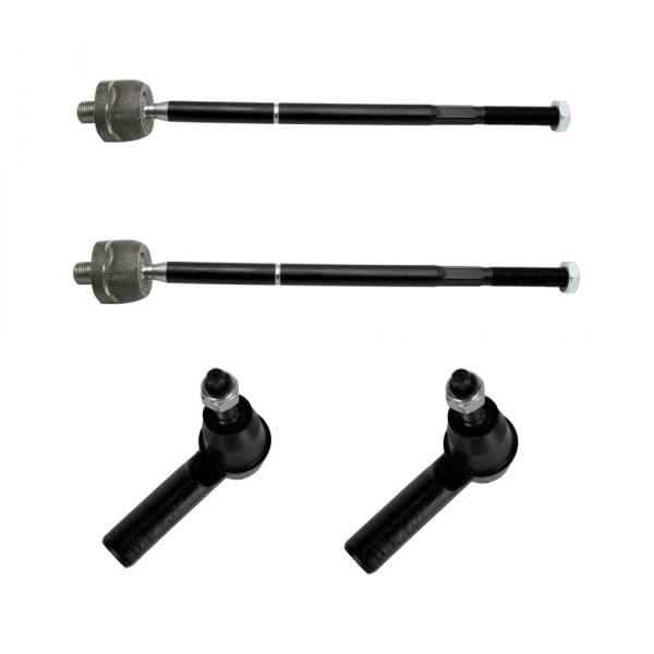 TRQ® - Front Driver and Passenger Side Inner and Outer Steering Tie Rod End Kit