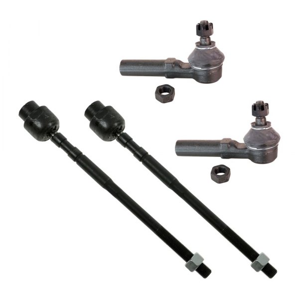 TRQ® - Front Driver and Passenger Side Inner and Outer Steering Tie Rod End Kit