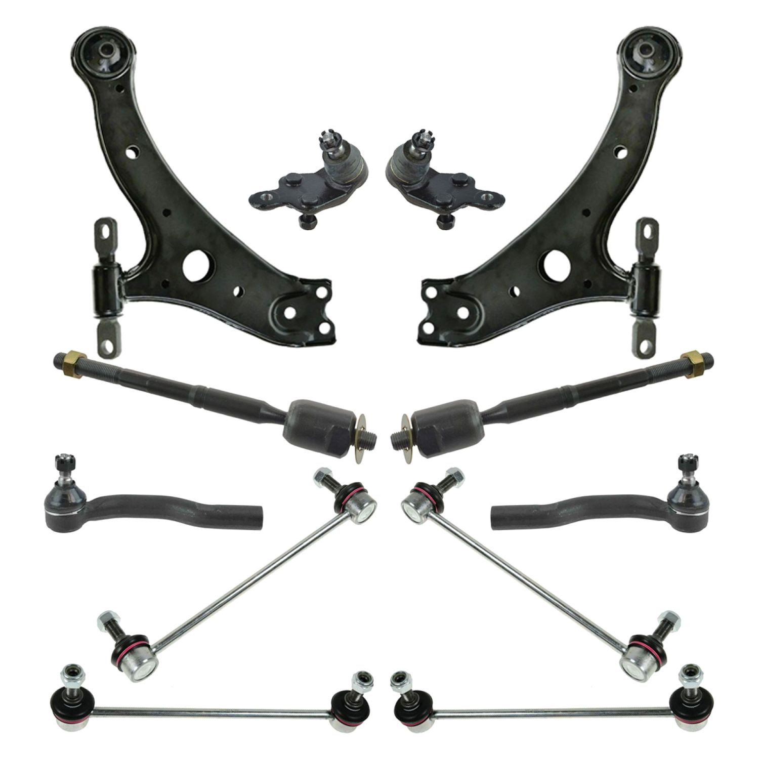 TRQ® PSA85383 - Front and Rear Control Arm and Suspension Kit