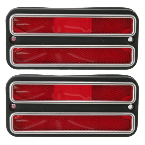 TRQ® - Rear Driver and Passenger Side Black/Red Euro Side Marker Light