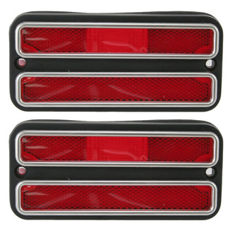 TRQ® - Rear Driver and Passenger Side Black Red Euro Side Marker Light