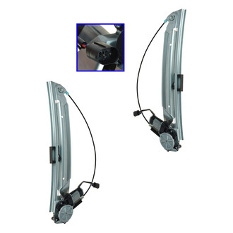 TRQ® - Rear Driver and Passenger Side Power Window Regulator and Motor Assembly