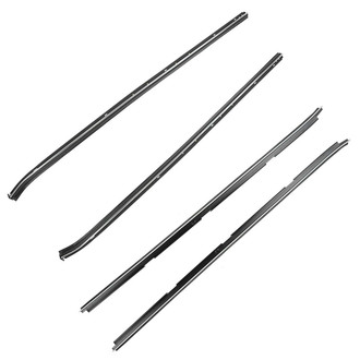 TRQ® - Front Inner and Outer Driver and Passenger Side Door Window Belt Weatherstrip Kit