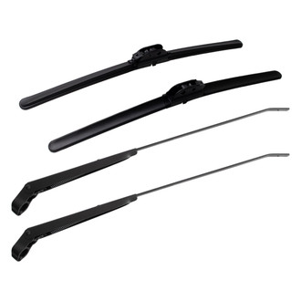TRQ® - Driver and Passenger Side Windshield Wiper Arm and Blade Kit