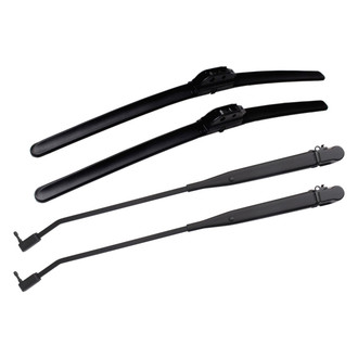 TRQ® - Driver and Passenger Side Windshield Wiper Arm and Blade Kit