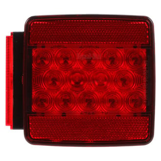Truck-Lite® - Driver Side Signal-Stat Series 5" Red/Clear Square Stud Mount LED Combination Tail Light