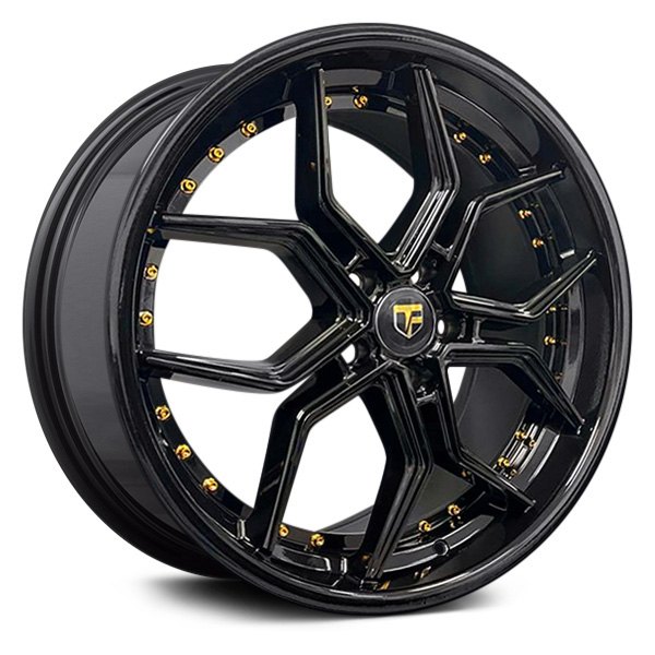TRUFORM® - TF107 Gloss Black with Gold Rivets