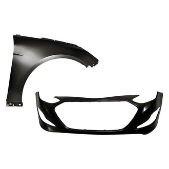 TruParts® - 2-Piece (Front Bumper Cover, Front Passenger Side Fender) (CAPA Certified)