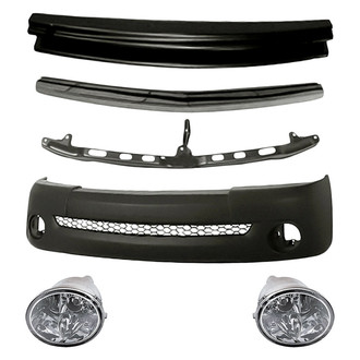 TruParts® - 6-Piece (Front Bumper Cover, Driver and Passenger Side Fog Light, Front Bumper Reinforcement, Front Bumper Cover Molding, Front Upper Bumper Cover Retainer) (Standard Line)