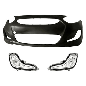 TruParts® - 3-Piece (Front Bumper Cover, Driver and Passenger Side Fog Light) (Standard Line)