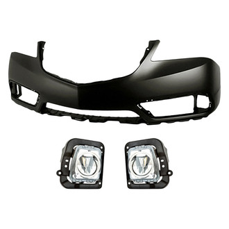 TruParts® - 3-Piece (Front Bumper Cover, Driver and Passenger Side Fog Light) (Standard Line)